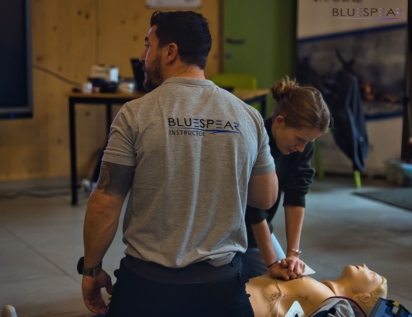 Bluespear instructor leading CPR training session