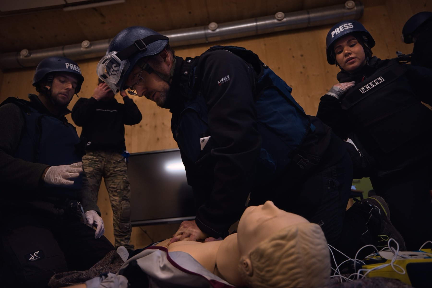 BLS and ALS CPR drill with press team